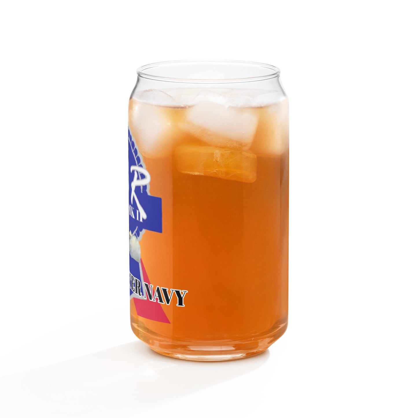 Brown Water Navy "PBR" Sailors Beer Can Glass