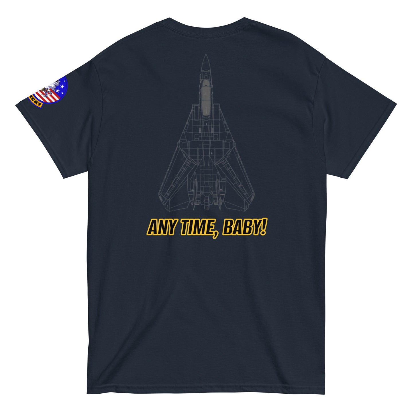 US Navy F-14 Tomcat Fighter "Anytime Baby" Roundel Shirt
