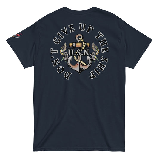 USN CAPT. LAWRENCE, WAR OF 1812 "DONT GIVE UP THE SHIP" SAILORS T-SHIRT